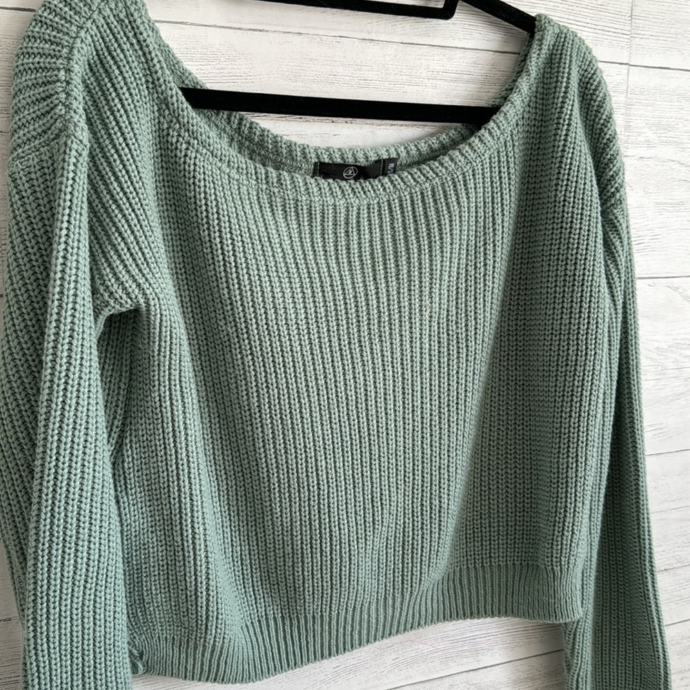 M Green Ribbed PullOver Sweater | SIZE S/M - Picture 3 of 7